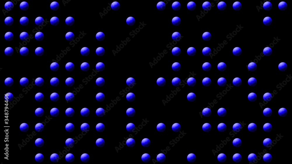 Poster abstract background video - grid mask from blue dots in random motion