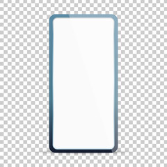 blank screen smartphone isolated on transparent background vector 