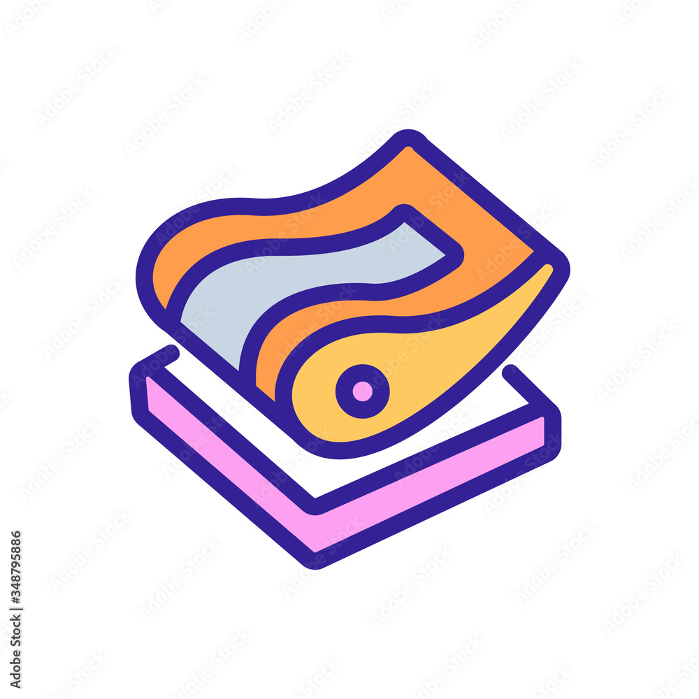 Poster office punch with wave-shaped handle icon vector. office punch with wave-shaped handle sign. color s