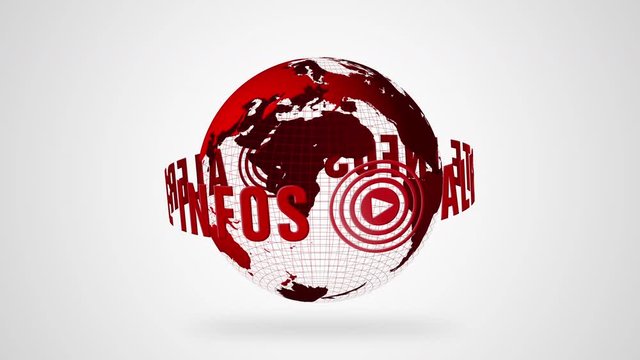 alerte info et globe rouge qui tourne
