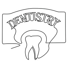 one line continuous drawing dentistry signage