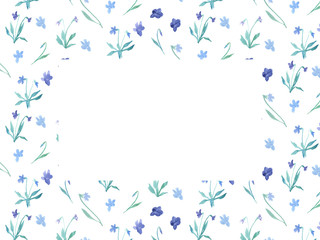 すみれ　フレーム　水彩