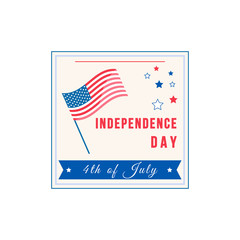 American Independence Day flat color vector badge. United States patriotism. US freedom. Fourth of July sticker. USA national holiday patch. Liberty celebration date isolated design element