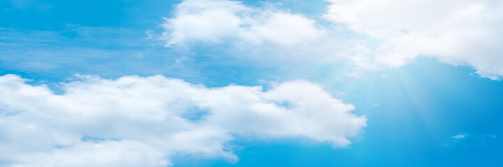 Beautiful blue sky cloudsfor background. Panorama of sky.