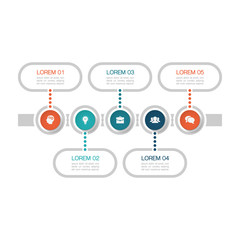 Vector iInfographic template for business, presentations, web design, 5 options.