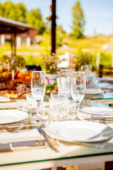 tableware glasses and bottles