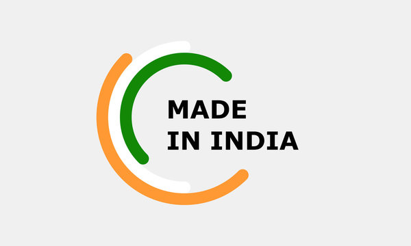 made in india, rounded rectangles vector logo on white background