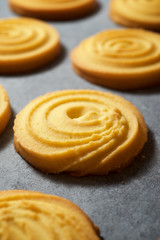 Butter cookies close up