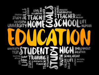 EDUCATION word cloud collage, concept background