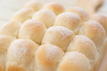 自宅でパン作り　ちぎりパン　クローズアップ