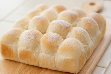 自宅でパン作り　ちぎりパン　クローズアップ