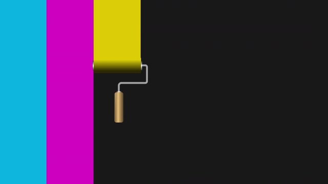 
Paint roller and colored background vector