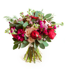 wedding bouquet with rose bush
