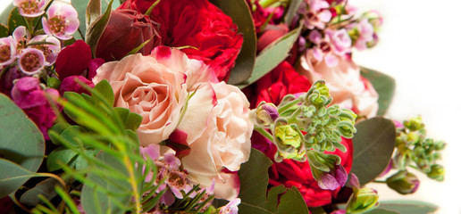Close-up of a bouquet. Widely cropped photo