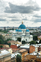 Orthodox church with blue domes