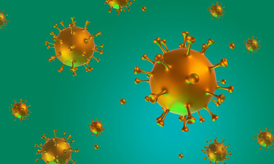 Obraz na płótnie Canvas Novel coronavirus COVID-19. 3D illustration. Floating virus objects in space. Abstract background.