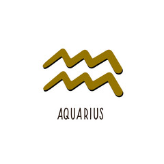 Zodiac sign Aquarius. Vector zodiac sign Aquarius