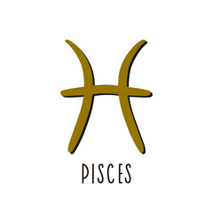 Zodiac sign Pisces. Vector zodiac sign Pisces.