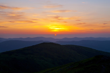 Fototapeta premium Sunrise in the mountains.