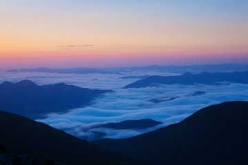 Sunrise in the mountains.