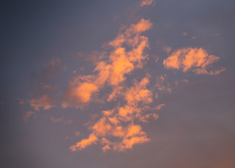An orange cloud during sunset, Casperia, Italy