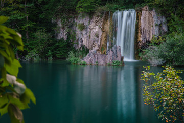 Fototapeta na wymiar Waterfalls of the Plitvice Lakes in Croatia