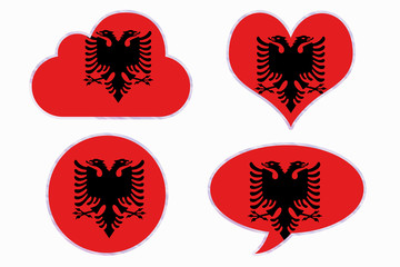Albania flag in different shapes