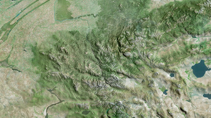 Gorno-Altay, Russia - outlined. Satellite