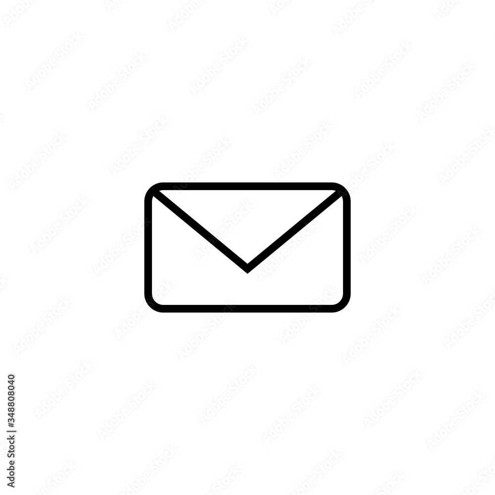 Poster closed envelope vector icon in linear, outline icon isolated on white background