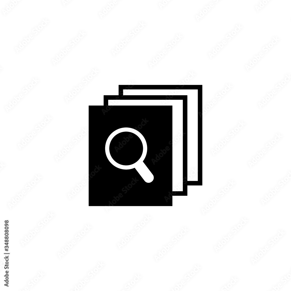 Poster searching files vector icon in black solid flat design icon isolated on white background