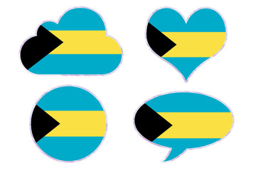 Bahamas flag in different shapes