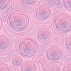 Abstract seamless background, lines and circles, pink