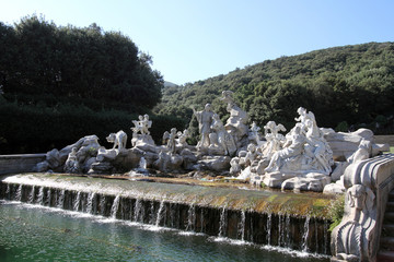 Caserta, Italy - June 10, 2012 - Royal Palace of Caserta - the fountain of Venus and Adonis