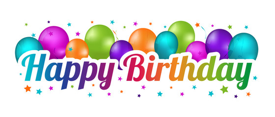 Happy Birthday Banner - Colorful Vector Illustration