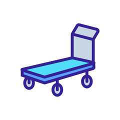 two wheeled trolleys front view icon vector. two wheeled trolleys front view sign. color symbol illustration