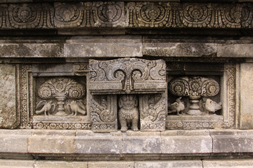 Hindu motif animals at Prambanan hindu temple