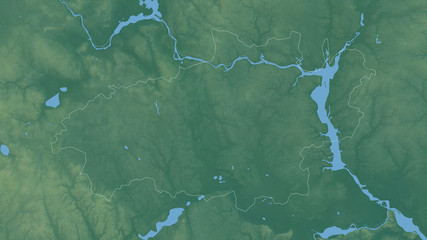 Ivanovo, Russia - outlined. Relief