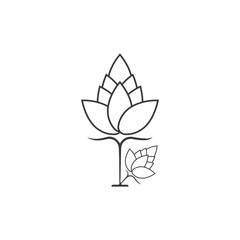 Beauty Cotton flower vector , Simple  icon Cotton flower template symbol nature