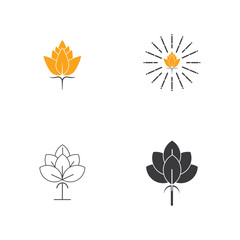 Beauty Cotton flower vector , Simple  icon Cotton flower template symbol nature