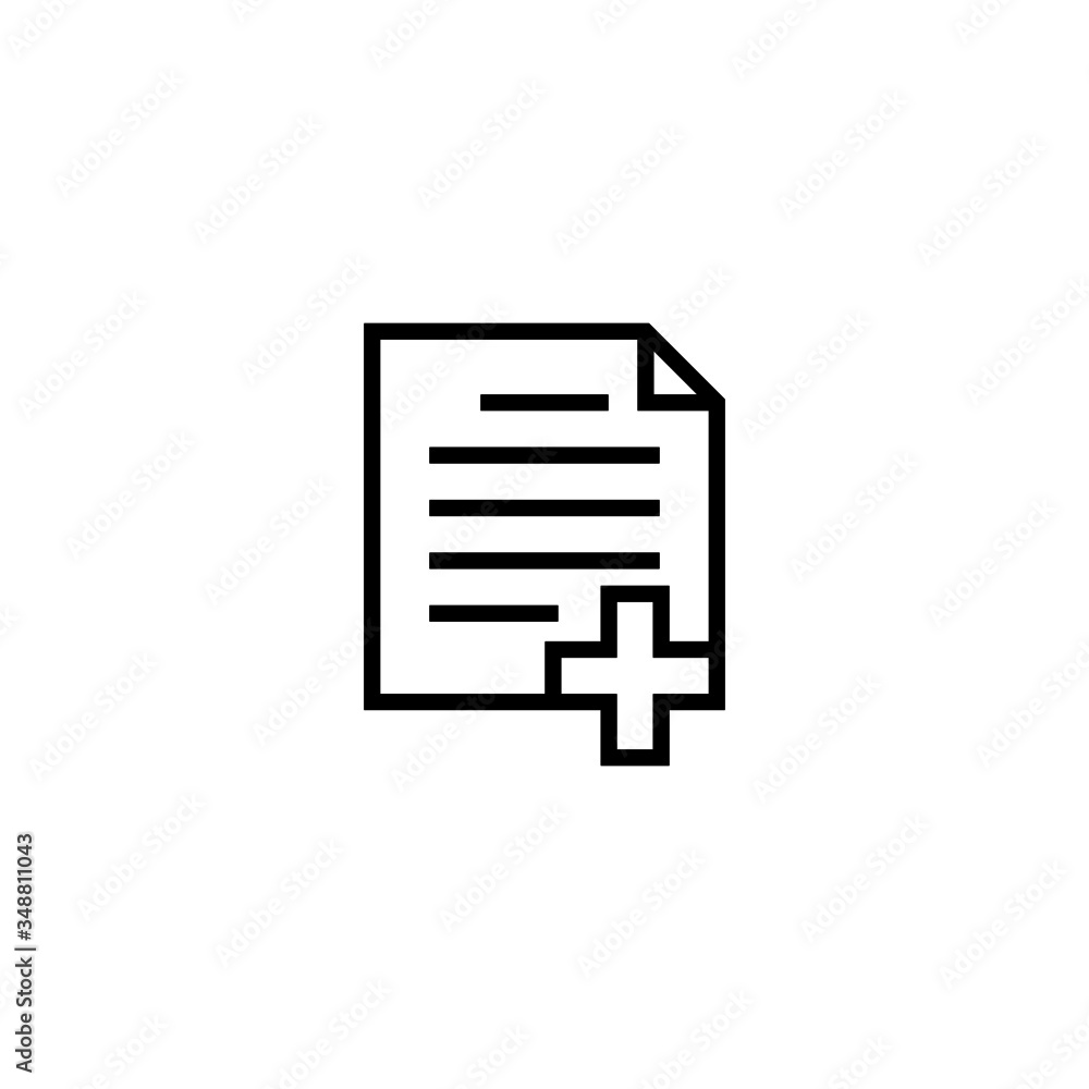 Poster new document vector icon in linear, outline icon isolated on white background