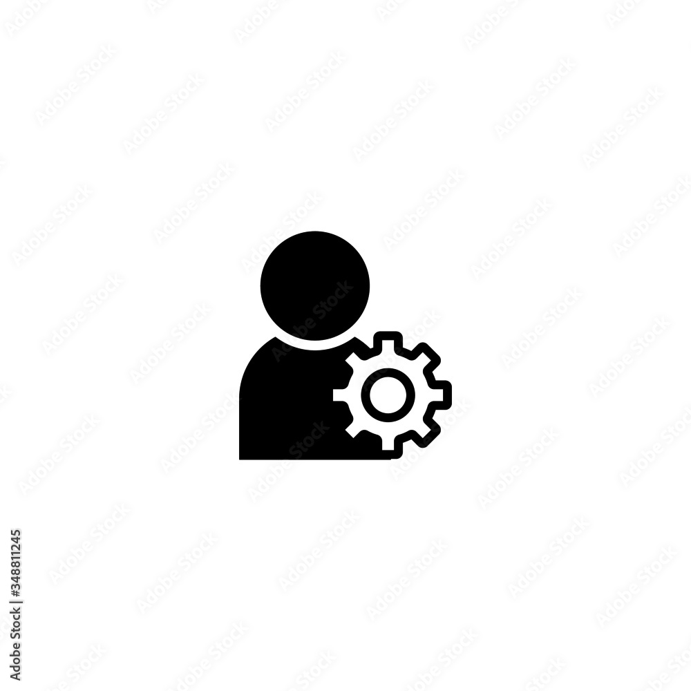 Poster users settings vector icon in black solid flat design icon isolated on white background