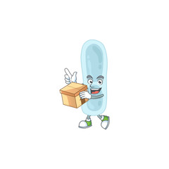 cartoon design style of klebsiella pneumoniae having gift box