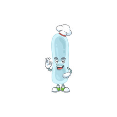 Klebsiella pneumoniae chef cartoon drawing concept proudly wearing white hat