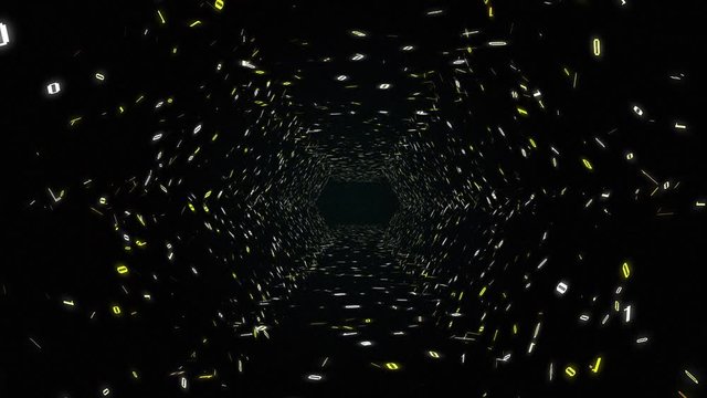 1s and 0s Programing Computer Code Technology in a Seamless Tunnel Loop - Big Data Systems