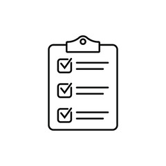 Clipboard with checklist icon, symbol for web site and app design. Vector illstration.