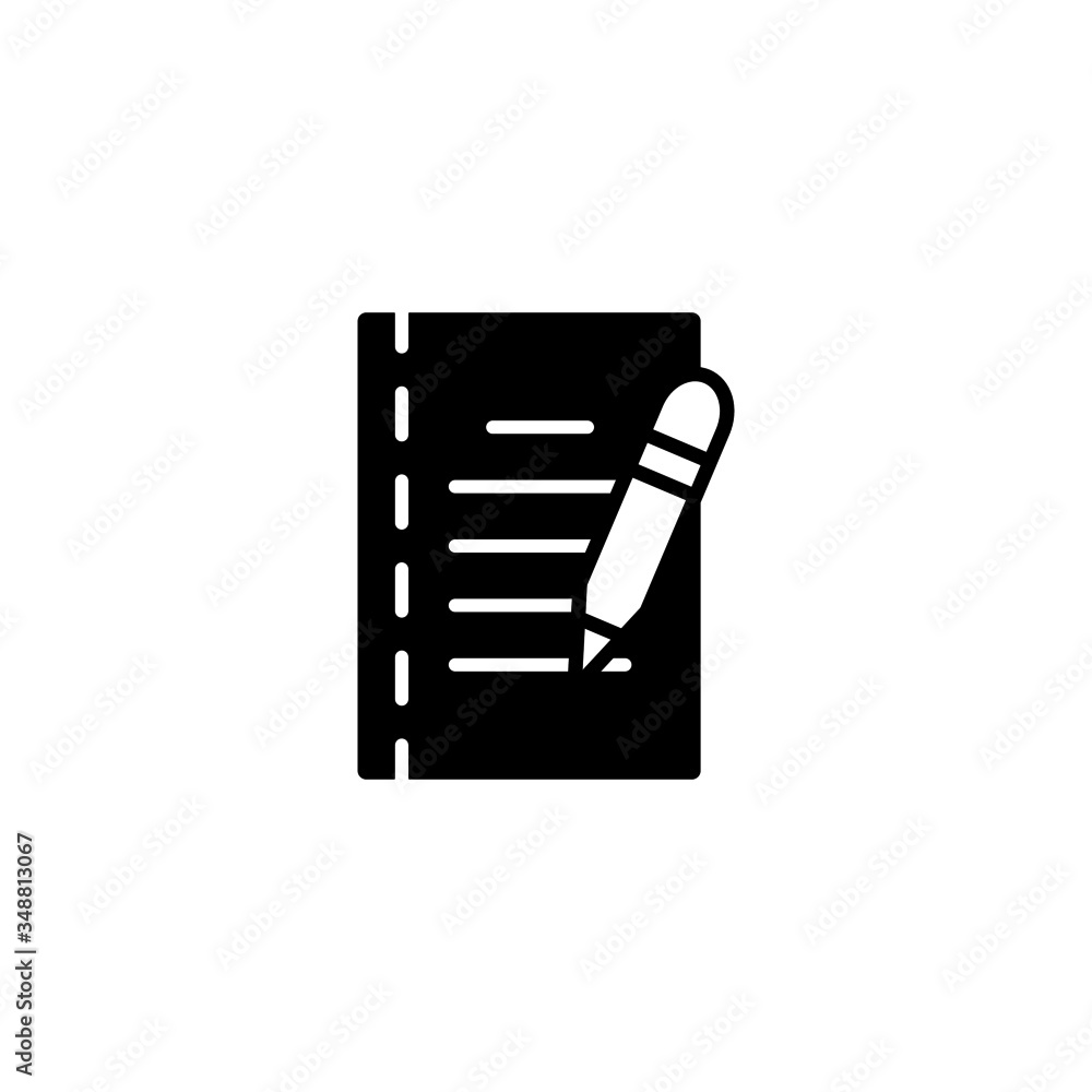 Poster writing vector icon in black solid flat design icon isolated on white background