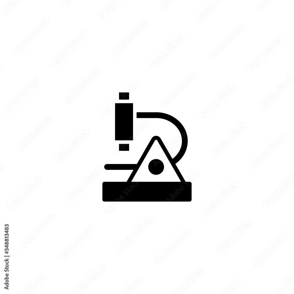 Poster microscope vector icon in black solid flat design icon isolated on white background