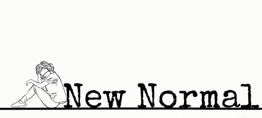 Line drawing,group of women wearing hygiene face mask or fabric cloth mask for prevent Corona epidemic,pm2.5,pollution,virus,bacteria in the air.New normal.Creative with illustration progress.