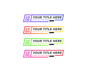 Geometric gradient lower thirds or banner set for video editing, tv news bar
