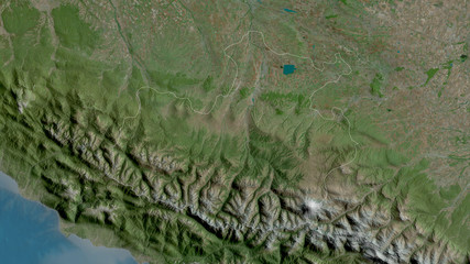 Karachay-Cherkess, Russia - outlined. Satellite